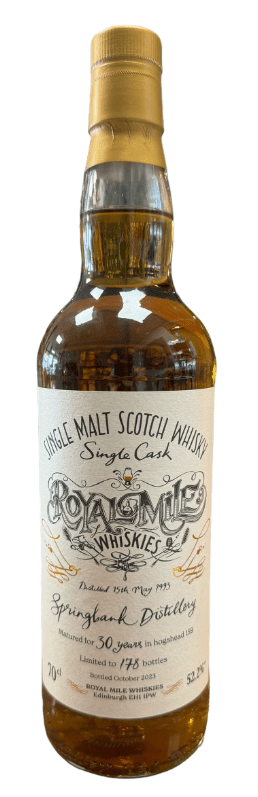 Springbank Distillery 30 Year Old Single Cask Royal Mile Whiskies - Single Malt Scotch Whisky | 700ML