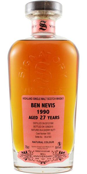 Ben Nevis 27 Year Old 1990 30th Anniversary Signatory Vintage Single Malt Scotch Whisky | 700ML - Buy Liquor Online