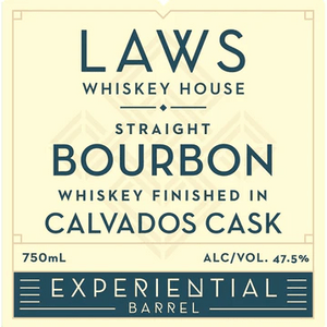 Laws Experiential Barrel Finished in Calvados Cask Straight Bourbon Whiskey