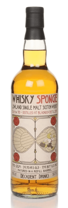 Bladnoch 34 Year Old 1990 Whisky Sponge Edition #90 Decadent Drinks Single Malt Scotch Whisky | 700ML - Buy Liquor Online